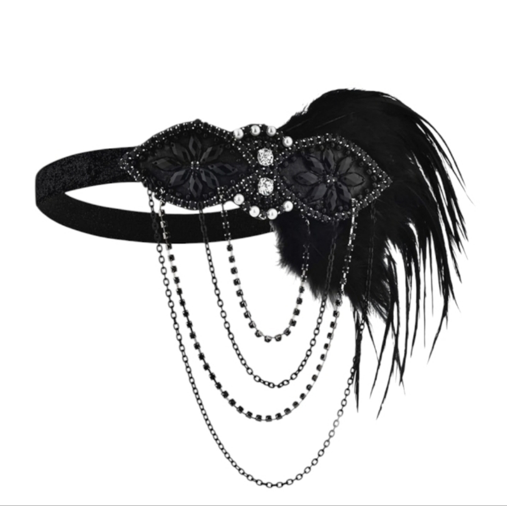 Black Feathered Headband Fascinator
